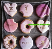 Fendi Pink Heart Donut Print Flannel Sofa Throw Blanket IMG_9395